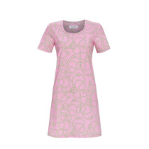 Ringella Damen Kleid Pastell Pink kurzer Arm Gr. 38 Muster Beach