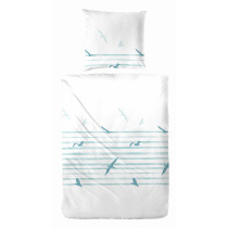 Primera Renforce Bettwäsche Möwe in weiß azur-blau maritim 135x200 + 80x80 cm