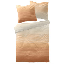 Dormisette Mako Satin Bettwäsche Orange Sunset 135x200 80x80 cm 