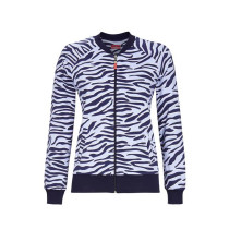 Ringella Damen Haus Jacke Baumwolle Elasthan Light Denim Tiger Homewear