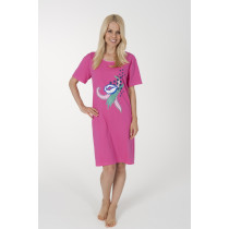 Normann Damen Nachthemd Kurzarm Baumwolle in pink Gr. 36 38 40 42 44 46 