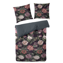 Primera Mako Satin Bettwäsche 135x200 + 80x80 cm in Schiefer