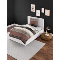 Bierbaum Biber Bettwäsche Baumwolle Marone Sterne Streifen 155x220+ 80x80 cm 