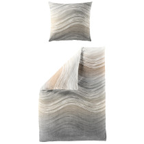 Bierbaum Mako Satin Bettwäsche Baumwolle Beige 135x200 80x80 cm