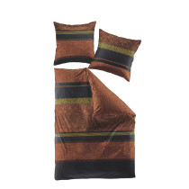 Bierbaum Mako Satin Bettwäsche Baumwolle 135x200 80x80 cm Trüffel Schiefer