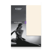 Kneer Fein Jersey Spannbettlaken Q50 180-200 x 200 cm Farbe 02-leinen