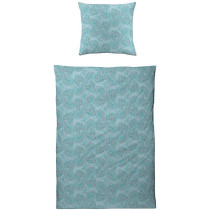Estella Interlock Mako Jersey Bettwäsche in Azur 155x220 80x80 cm 