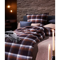 fleuresse Edel-Flanell Bettwäsche Lech Buntgewebt Braun 135x200 + 80x80 cm