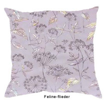 Estella Mako Satin Zusatz Kissenbezug Feline in Flieder 40x40 cm