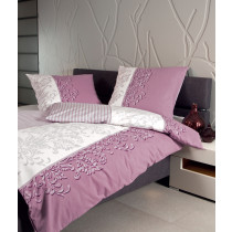Janine Fein Biber Bettwäsche 6496 155x220 + 80x80 cm in beere