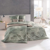 Estella Interlock Mako Jersey Bettwäsche Isabella in Oliv 135x200 80x80 cm 