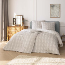 Estella Interlock Mako Jersey Bettwäsche Jacobia in perlmutt 135x200 80x80 cm