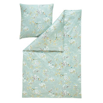 Estella Interlock Mako Jersey Bettwäsche Minou in Salbei 155x220 80x80 cm