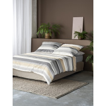 Irisette Soft Seersucker Bettwäsche Easy in Natur Streifen 135x200+ 80x80 cm