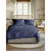 Irisette Soft Seersucker Bettwäsche in Blau Maritim Anker 155x220+ 80x80 cm