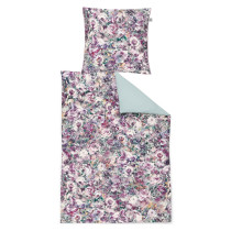 Irisette Mako Satin Bettwäsche Wendeoptik violett grün 135x200 155x220 + 80x80 cm