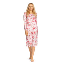 Comtessa Ascafa Damen Nachthemd langer Arm Soft Rosa 100%  Baumwolle