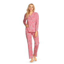 Comtessa Ascafa Damen Schlafanzug Langarm Pink 100% Baumwolle