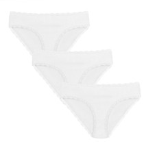 Damen Slips Alessia 100% Baumwolle 3er-Set Weiß