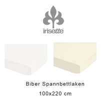 Irisette Fein Biber Spannbettlaken 100x220 cm in weiß oder natur