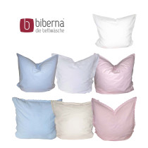 Biberna Biber / Linon Kissenbezug 80x80 cm in weiß, rosa, creme, hellblau