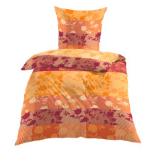Kinzler Baumwoll Satin Bettwäsche Dominique135x200+ 80x80 cm Orange