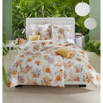 Estella Mako Satin Bettwäsche Garnitur Elanda 155x220 80x80 cm in orange
