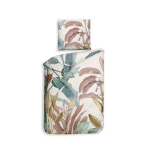 Heckett Lane Mako Satin Bettwäsche Boton Blätter 135x200 oder 155x220 cm Mehrfarbig