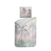 Heckett Lane Mako Satin Bettwäsche Greg Palmen 135x200 oder 155x220 cm Pastell