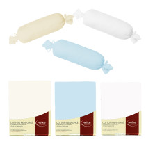 Heike Nackenrollenbezug Renforce Cotton Comfort Haustuch 15x40 cm in weiß hellblau natur