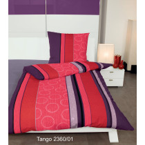 Janine Mako Soft Seersucker Bettwäsche 2360 155x220 + 80x80 cm in rot - pflaume