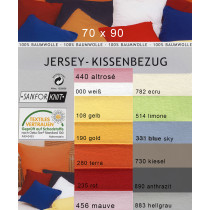 Jersey Kissenbezug 70x90 cm in 11 Uni Farben