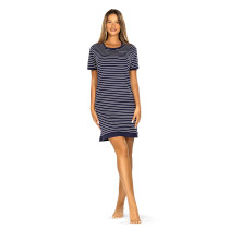 Comtessa Damen Nachtemd N251242 Kurzarm Marine Gestreift