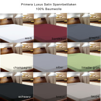 Primera Luxus Satin Spannbettlaken 100x200 150x200 190x200 cm