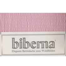 Biberna Seersucker Spannbettlaken  90- 00 x 190-200 cm in Rosa