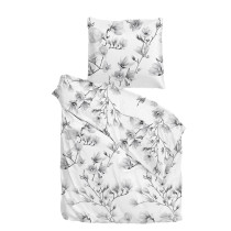 ZoHome Baumwolle Satin Bettwäsche Uruz Magnolieno 135x200 oder 155x220 cm Grau