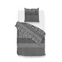 ZoHome Renforce Bettwäsche Carmo 100% Baumwolle 135x200 + 80x80 cm in Schwarz Weiß