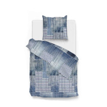 ZoHome Renforce Bettwäsche Tilo 100% Baumwolle 135x200 + 80x80 cm in Blau