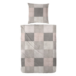 Primera Edel Flanell Bettwäsche Sand Kiesel 135x200 80x80 cm 