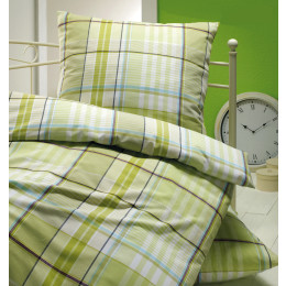 Brennet Edel Flanell Bettwäsche MADISON 155x220 + 80x80 cm in  grün