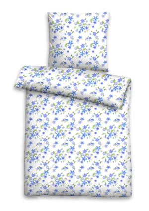 Biberna 40639 Linon Bettwäsche 135x200 155x220 in Blau