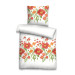 Biberna Castell Seersucker Bettwäsche Blumen Rot Weiß 135x200 + 80x80 cm
