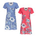 Ringella Bloomy Damen Nachthemd 1251002  Rot Blau Baumwolle Modal