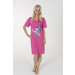 Normann Damen Nachthemd Kurzarm Baumwolle in pink Gr. 36 38 40 42 44 46 
