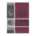 Ross Geschirrtuch Baumwolle in grau bordeaux Wein 50x70 cm