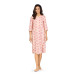 Comtessa Damen Nachthemd halber Arm Knopfleiste Apricot 100% Baumwolle