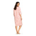 Comtessa Damen Nachthemd halber Arm Knopfleiste Apricot 100% Baumwolle