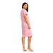 Comtessa Damen Nachthemd Kurzarm Knopfleiste Soft-Rosa 100% Baumwolle