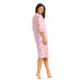 Comtessa Damen Nachthemd Halbarm Knopfleiste Rosa 100% Baumwolle