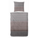 Baumwoll Satin Bettwäsche 155x220 80x80 cm in Taupe Grau Streifen